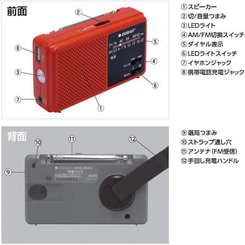 太知ホールディングス　ECO-5　手回し充電 備蓄ラジオ